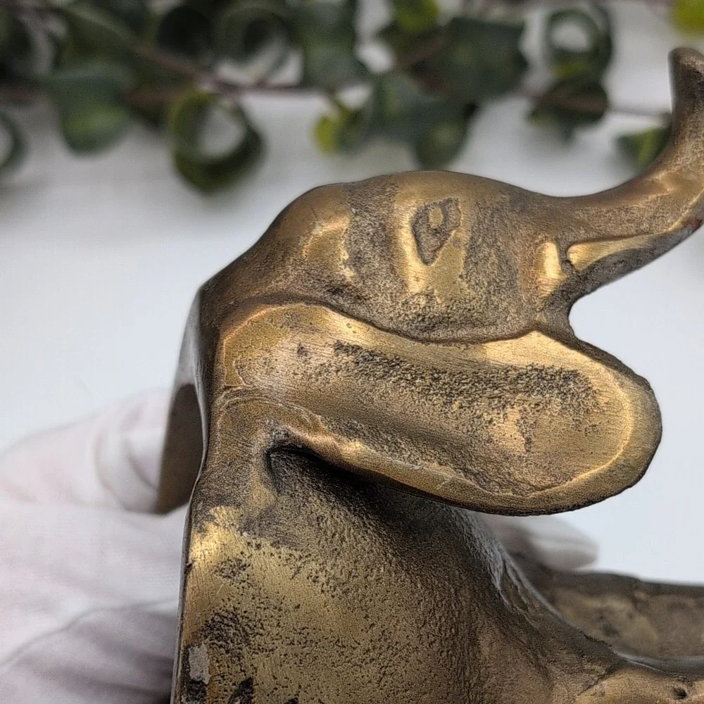 Anthropologie Ezzie Elephant Gilded Metal Planter Air Plant Succulents Trinkets